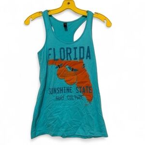 District Turquoise‎ Florida Sunshine State Racerback Tank Top XS Summer Casual